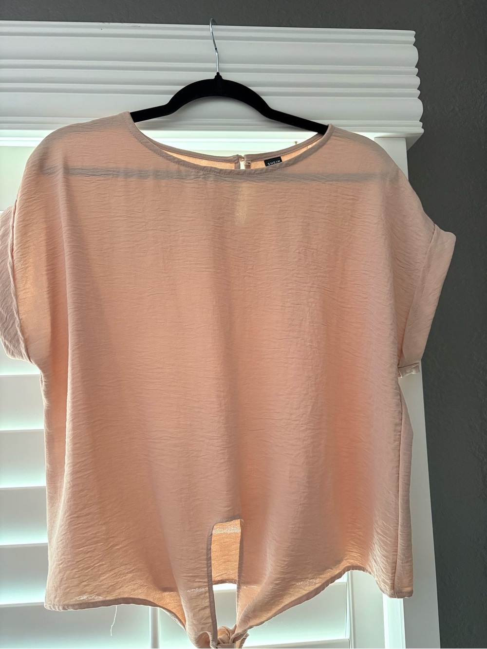 Beige Tie-Front Boxy Top - Women